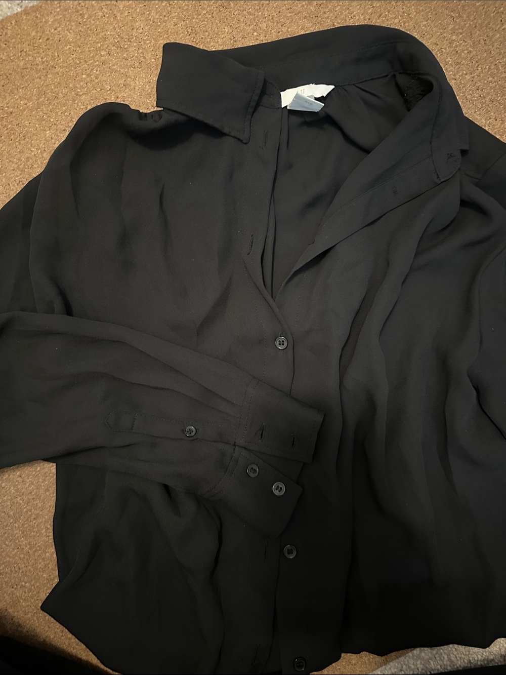 NWOT Black H&M sheer button-down